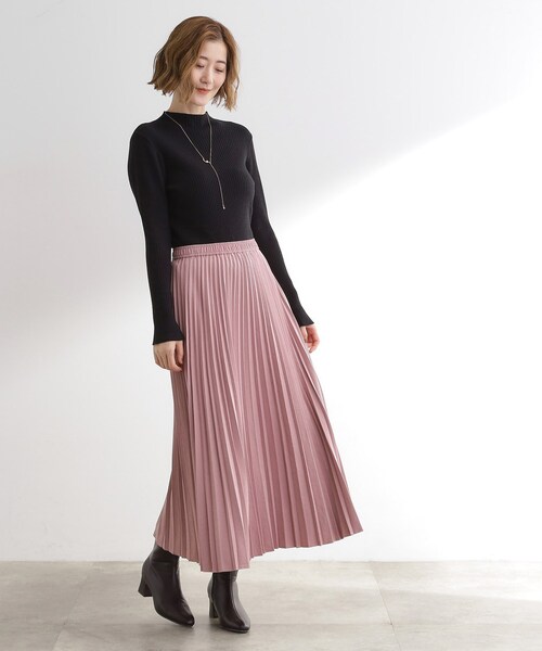 grove（グローブ）の「すっきり見えて、やさしく揺れる。大人のスエードライクプリーツスカート（スカート・レディース・ブラウン系その他/ピンク/ライトグレー/ダークグレー/ナチュラル/ワイン系2・03/02/04/01/05）」の9枚目の写真