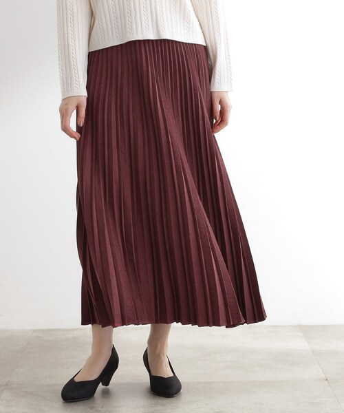 grove（グローブ）の「すっきり見えて、やさしく揺れる。大人のスエードライクプリーツスカート（スカート・レディース・ブラウン系その他/ピンク/ライトグレー/ダークグレー/ナチュラル/ワイン系2・03/02/04/01/05）」の15枚目の写真