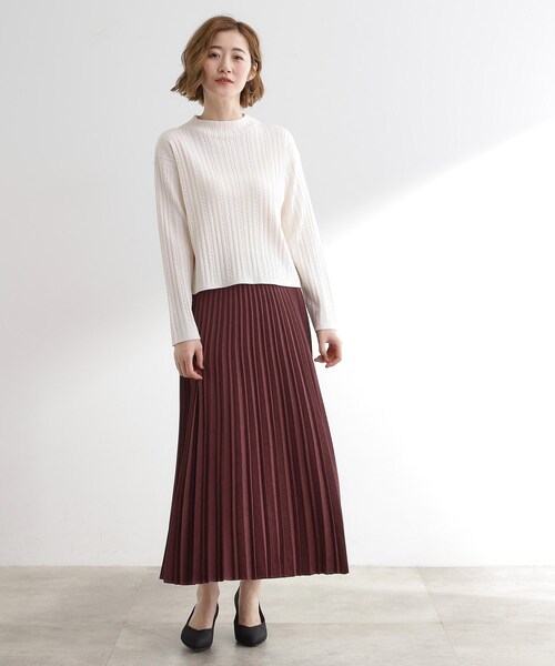 grove（グローブ）の「すっきり見えて、やさしく揺れる。大人のスエードライクプリーツスカート（スカート・レディース・ブラウン系その他/ピンク/ライトグレー/ダークグレー/ナチュラル/ワイン系2・03/02/04/01/05）」の16枚目の写真