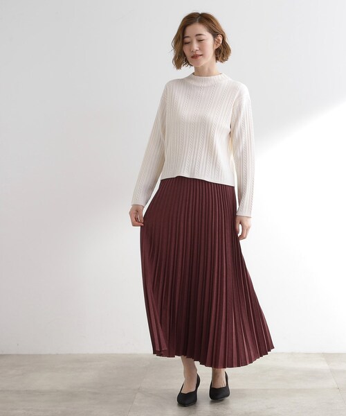 grove（グローブ）の「すっきり見えて、やさしく揺れる。大人のスエードライクプリーツスカート（スカート・レディース・ブラウン系その他/ピンク/ライトグレー/ダークグレー/ナチュラル/ワイン系2・03/02/04/01/05）」の17枚目の写真