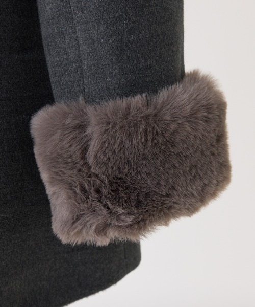 one after another NICE CLAUP（ワンアフターアナザーナイスクラップ）の「2wayリボンミドルコート/SMサイズあり（ステンカラーコート・レディース・チャコールグレー/アイボリー/ブラック系その他・SMALL/MEDIUM）」の8枚目の写真