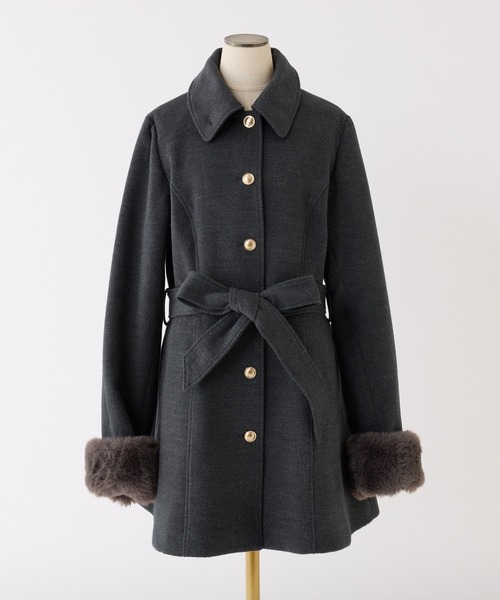 2wayリボンミドルコート/SMサイズあり（ステンカラーコート）｜one