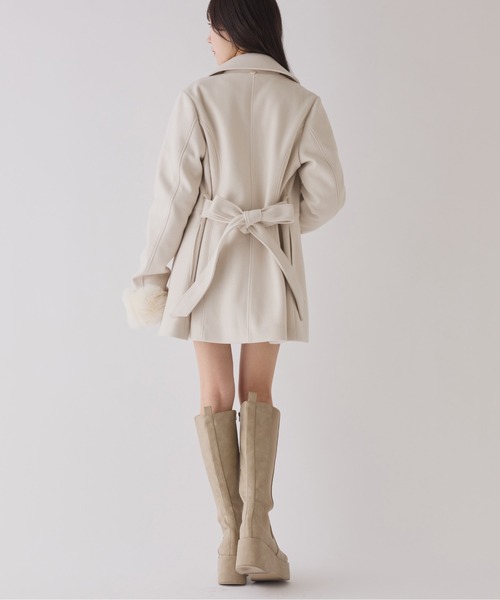 2wayリボンミドルコート/SMサイズあり（ステンカラーコート）｜one