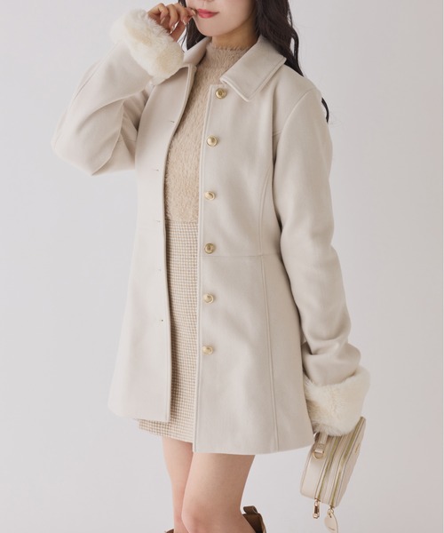 2wayリボンミドルコート/SMサイズあり（ステンカラーコート）｜one