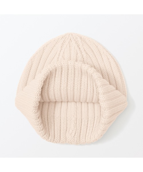 無印良品（ムジルシリョウヒン）の「おでこのチクチクを抑えたメリノウール混　ワッチ（ニットキャップ/ビーニー・レディース・チャコールグレー/グレー/カーキ/アイボリー/ブラック/ダークベージュ・55-59cm）」の7枚目の写真