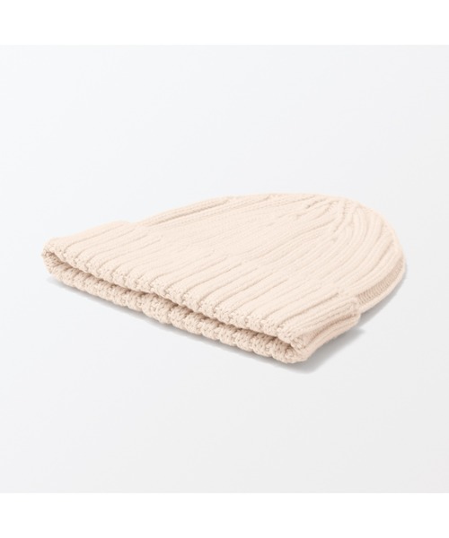 無印良品（ムジルシリョウヒン）の「おでこのチクチクを抑えたメリノウール混　ワッチ（ニットキャップ/ビーニー・レディース・チャコールグレー/グレー/カーキ/アイボリー/ブラック/ダークベージュ・55-59cm）」の8枚目の写真