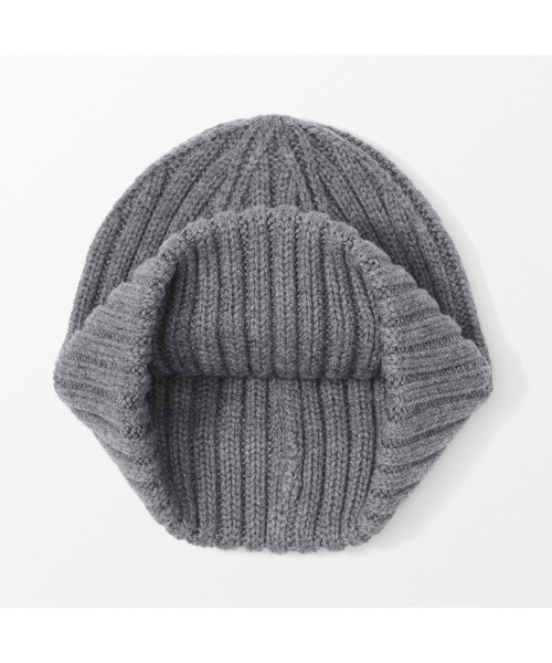 無印良品（ムジルシリョウヒン）の「おでこのチクチクを抑えたメリノウール混　ワッチ（ニットキャップ/ビーニー・レディース・チャコールグレー/グレー/カーキ/アイボリー/ブラック/ダークベージュ・55-59cm）」の22枚目の写真