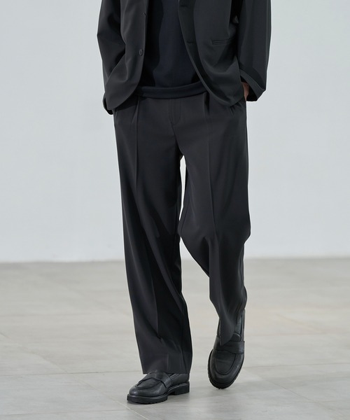 CITY TOKYO（シティトウキョウ）の「【CITY TOKYO/シティートーキョー】Ractive ｽﾄﾚｰﾄｽﾗｯｸｽ（スラックス・メンズ・ブラック/ベージュ/ストライプ・1/2/3）」の2枚目の写真