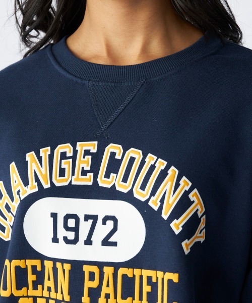 Ocean Pacific(オーシャンパシフィック)の「【OP:オーピー】裏起毛クルーワンピース/カンガルーポケット付きカレッジロゴワンピ(ワンピース・レディース・ネイビー/ヘザーグレー・MEDIUM/LARGE)」の15枚目の写真