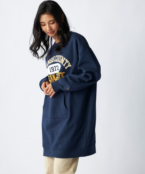 Ocean Pacific(オーシャンパシフィック)の「【OP:オーピー】裏起毛クルーワンピース/カンガルーポケット付きカレッジロゴワンピ(ワンピース・レディース・ネイビー/ヘザーグレー・MEDIUM/LARGE)」の19枚目の写真