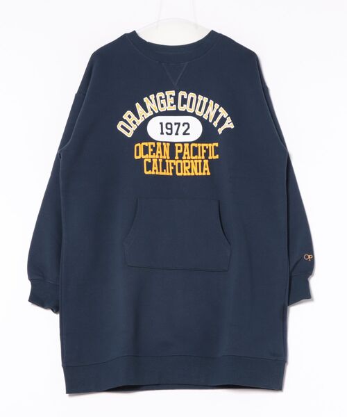 Ocean Pacific(オーシャンパシフィック)の「【OP:オーピー】裏起毛クルーワンピース/カンガルーポケット付きカレッジロゴワンピ(ワンピース・レディース・ネイビー/ヘザーグレー・MEDIUM/LARGE)」の20枚目の写真