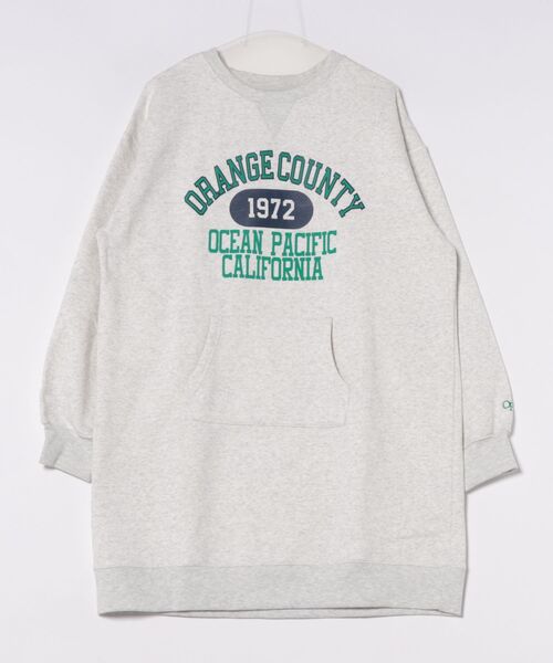 Ocean Pacific(オーシャンパシフィック)の「【OP:オーピー】裏起毛クルーワンピース/カンガルーポケット付きカレッジロゴワンピ(ワンピース・レディース・ネイビー/ヘザーグレー・MEDIUM/LARGE)」の11枚目の写真