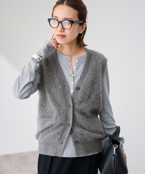 FRAMeWORK（フレームワーク）の「FOX/CAS ベスト（ベスト・レディース・ネイビー/ライトグレー・FREE）」の16枚目の写真