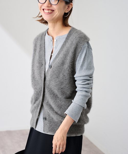 FRAMeWORK（フレームワーク）の「FOX/CAS ベスト（ベスト・レディース・ネイビー/ライトグレー・FREE）」の17枚目の写真