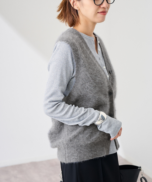 FRAMeWORK（フレームワーク）の「FOX/CAS ベスト（ベスト・レディース・ネイビー/ライトグレー・FREE）」の19枚目の写真