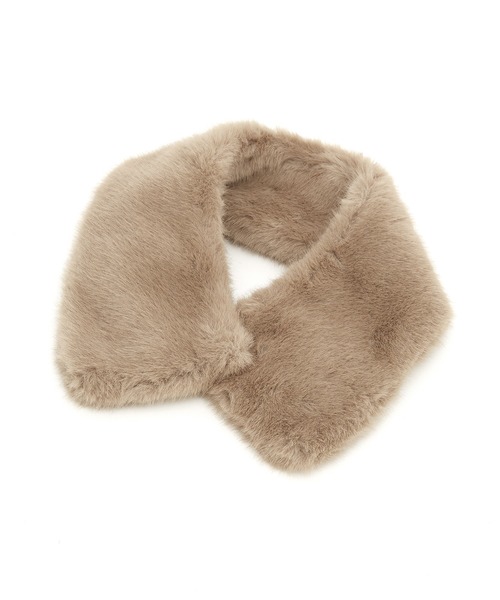 an meets zakka(アンミツザッカ)の「an meets zakka ショートファー付け襟マフラー(マフラー・レディース・ベージュ/グレー/ホワイト/レオパード/ブラック・ONESIZE)」の4枚目の写真