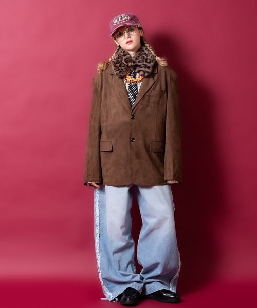 an meets zakka(アンミツザッカ)の「an meets zakka ショートファー付け襟マフラー(マフラー・レディース・ベージュ/グレー/ホワイト/レオパード/ブラック・ONESIZE)」の7枚目の写真