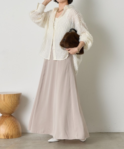 Jena espace merveilleux(ジェナ エスパスメルヴェイユ)の「パターンフレアスカート(スカート・レディース・サンドベージュ/カーキ・マルチサイズ)」の4枚目の写真