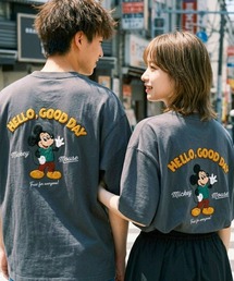 Disney（ディズニー）ミッキーマウス バックプリント＆サガラ刺繍 ビッグシルエットTシャツ/ユニセックス