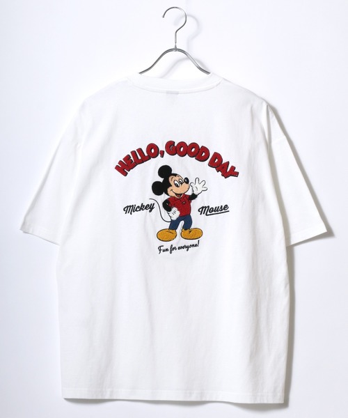 Disney(ディズニー)の「Disney(ディズニー)ミッキーマウス バックプリント&サガラ刺繍 ビッグシルエットTシャツ/ユニセックス(Tシャツ/カットソー・レディース・ブラック系その他2/ホワイト系その他3/ブラック系その他3/ホワイト系その他2/グレイッシュベージュ・LL/L/M)」の7枚目の写真