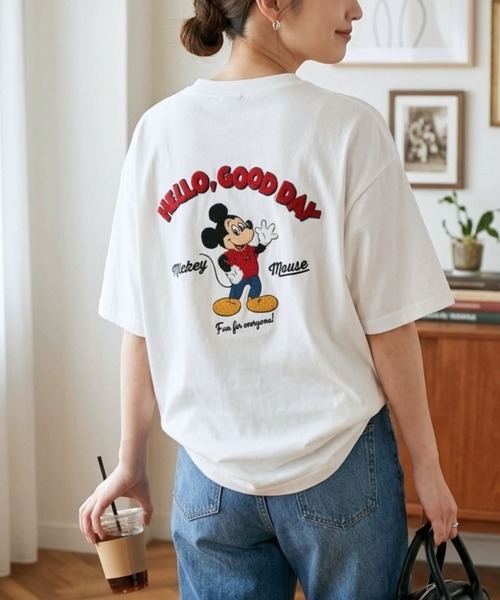 Disney(ディズニー)の「Disney(ディズニー)ミッキーマウス バックプリント&サガラ刺繍 ビッグシルエットTシャツ/ユニセックス(Tシャツ/カットソー・レディース・ブラック系その他2/ホワイト系その他3/ブラック系その他3/ホワイト系その他2/グレイッシュベージュ・LL/L/M)」の18枚目の写真