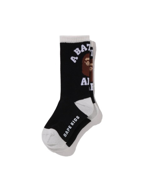 A BATHING APE（アベイシングエイプ）の「COLLEGE SOCKS（ソックス/靴下・キッズ・ホワイト/ブラック・SMALL/MEDIUM/LARGE）」の2枚目の写真