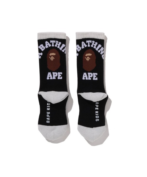 A BATHING APE（アベイシングエイプ）の「COLLEGE SOCKS（ソックス/靴下・キッズ・ホワイト/ブラック・SMALL/MEDIUM/LARGE）」の4枚目の写真