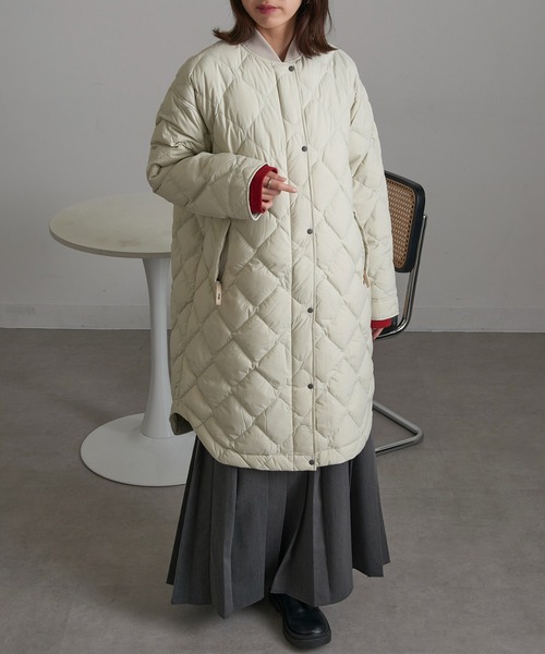 NANGA(ナンガ)の「【NANGA】RIB COLLAR QUILTED DOWN COAT W ND2442-1C603(ダウンジャケット/コート・レディース・ベージュ/ブラック/アイボリー・S/M/L)」の2枚目の写真