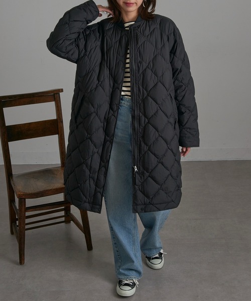 NANGA(ナンガ)の「【NANGA】RIB COLLAR QUILTED DOWN COAT W ND2442-1C603(ダウンジャケット/コート・レディース・ベージュ/ブラック/アイボリー・S/M/L)」の3枚目の写真