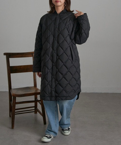 NANGA(ナンガ)の「【NANGA】RIB COLLAR QUILTED DOWN COAT W ND2442-1C603(ダウンジャケット/コート・レディース・ベージュ/ブラック/アイボリー・S/M/L)」の6枚目の写真