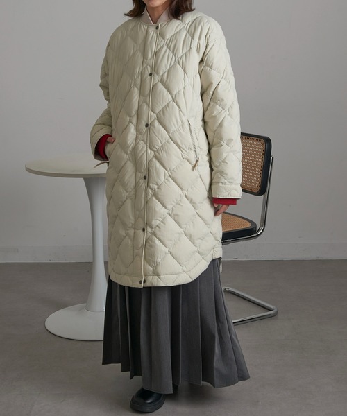 NANGA(ナンガ)の「【NANGA】RIB COLLAR QUILTED DOWN COAT W ND2442-1C603(ダウンジャケット/コート・レディース・ベージュ/ブラック/アイボリー・S/M/L)」の9枚目の写真