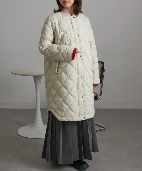 NANGA(ナンガ)の「【NANGA】RIB COLLAR QUILTED DOWN COAT W ND2442-1C603(ダウンジャケット/コート・レディース・ベージュ/ブラック/アイボリー・S/M/L)」の10枚目の写真