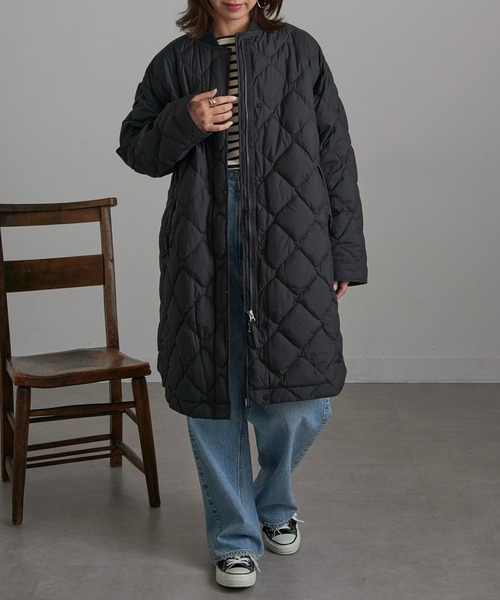 NANGA(ナンガ)の「【NANGA】RIB COLLAR QUILTED DOWN COAT W ND2442-1C603(ダウンジャケット/コート・レディース・ベージュ/ブラック/アイボリー・S/M/L)」の4枚目の写真