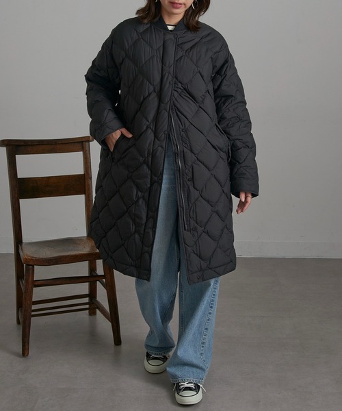 NANGA(ナンガ)の「【NANGA】RIB COLLAR QUILTED DOWN COAT W ND2442-1C603(ダウンジャケット/コート・レディース・ベージュ/ブラック/アイボリー・S/M/L)」の7枚目の写真