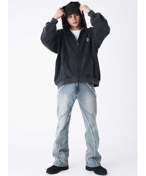 A'GEM/9 × .kom 『SUPPLIER/サプライヤー』 Vintage Wash Pierced Zip