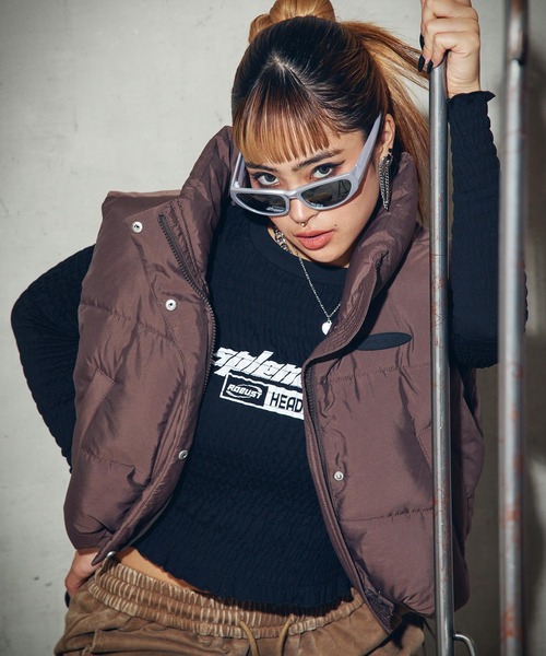 ANAP(アナップ)の「ギャザー シャーリング ロング スリーブ トップス(Tシャツ/カットソー・レディース・ピンク/オフホワイト/ブラック・F)」の1枚目の写真