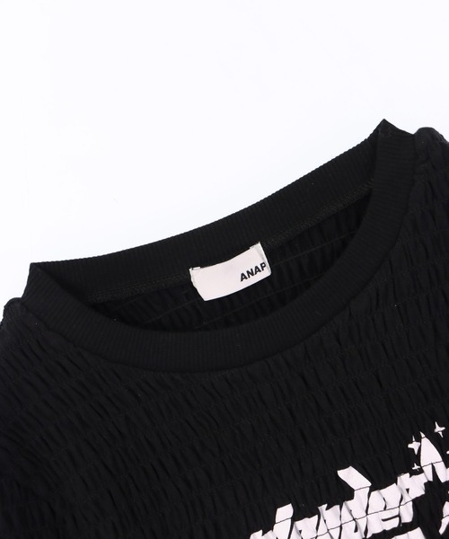ANAP(アナップ)の「ギャザー シャーリング ロング スリーブ トップス(Tシャツ/カットソー・レディース・ピンク/オフホワイト/ブラック・F)」の18枚目の写真
