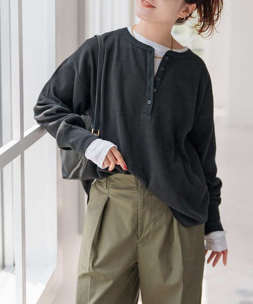 WEB限定 / 追加3》2枚SETヘンリーネックプルオーバー（Tシャツ