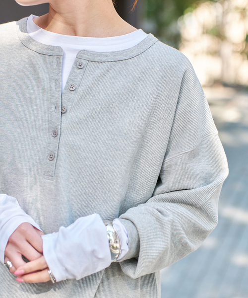 WEB限定 / 追加3》2枚SETヘンリーネックプルオーバー（Tシャツ