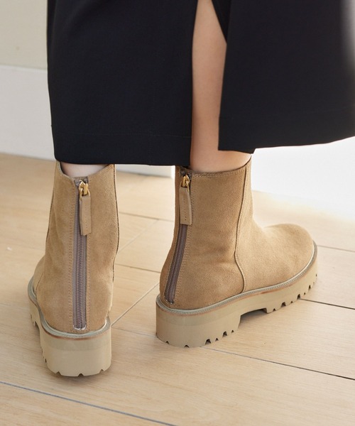 BARNYARDSTORM（バンヤードストーム）の「BARNYARDSTORM / 厚底バックZIPブーツ【Mazell】【一部店舗限定サイズ】（ブーツ・レディース・ベージュ/ブラック・35/36/37/38/39）」の5枚目の写真