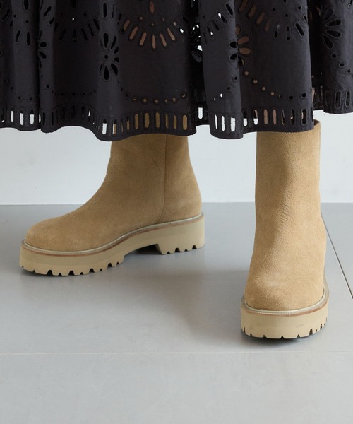 BARNYARDSTORM（バンヤードストーム）の「BARNYARDSTORM / 厚底バックZIPブーツ【Mazell】【一部店舗限定サイズ】（ブーツ・レディース・ベージュ/ブラック・35/36/37/38/39）」の16枚目の写真