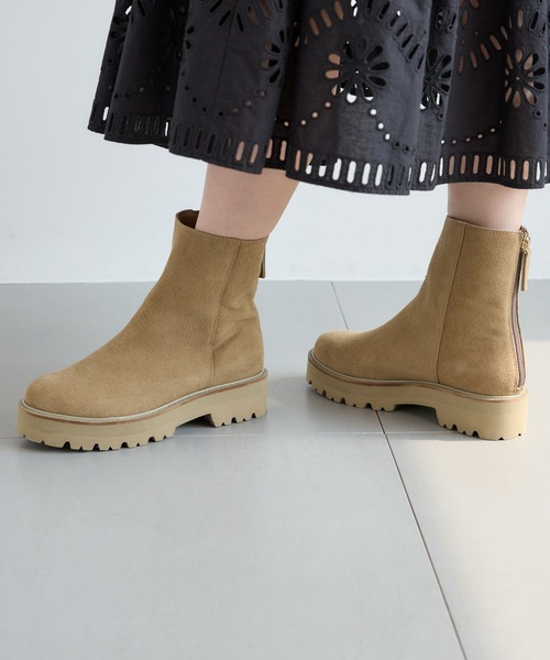 BARNYARDSTORM（バンヤードストーム）の「BARNYARDSTORM / 厚底バックZIPブーツ【Mazell】【一部店舗限定サイズ】（ブーツ・レディース・ベージュ/ブラック・35/36/37/38/39）」の17枚目の写真