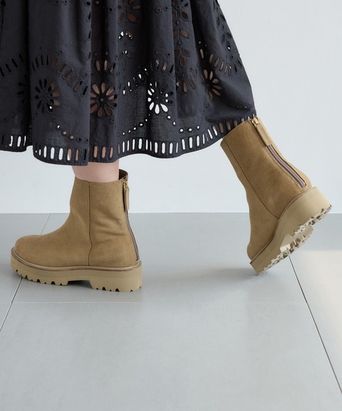 BARNYARDSTORM（バンヤードストーム）の「BARNYARDSTORM / 厚底バックZIPブーツ【Mazell】【一部店舗限定サイズ】（ブーツ・レディース・ベージュ/ブラック・35/36/37/38/39）」の18枚目の写真