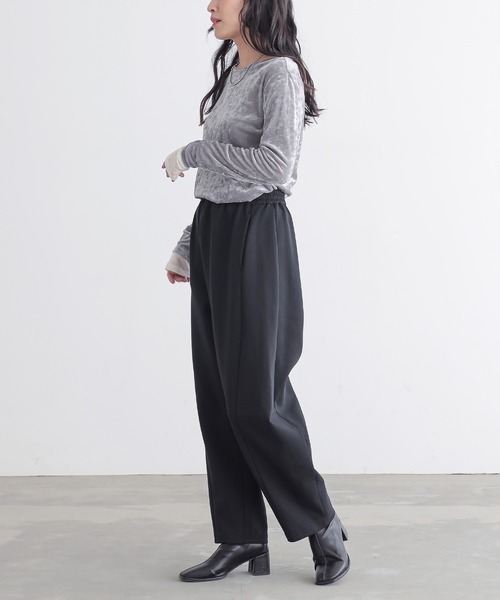 低身長/高身長向けサイズ有]きれいめダンボールカーブパンツ