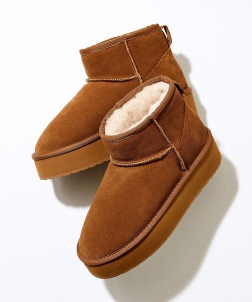 BARNYARDSTORM（バンヤードストーム）の「EMU / 厚底ブーツ（ブーツ・レディース・ブラック/キャメル・39/37/38）」の2枚目の写真