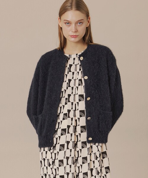 MACKINTOSH LONDON（マッキントッシュ ロンドン）の「アルパカシャギーニットカーディガン（カーディガン/ボレロ・レディース・グリーン系その他/ブラウン/ブラック・38）」の2枚目の写真