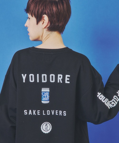 JACKROSE(ジャックローズ)の「YOIDORE ワンカップ大関コラボ クルーネックスウェット(スウェット・メンズ・ライトグレー/ブラック・M/XL/L)」の2枚目の写真