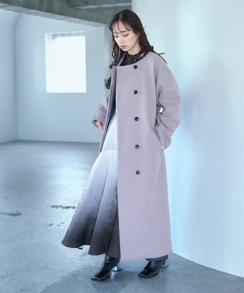 セール】ウーリーテック2WAYスタンドロングコート(HARE)（チェスター