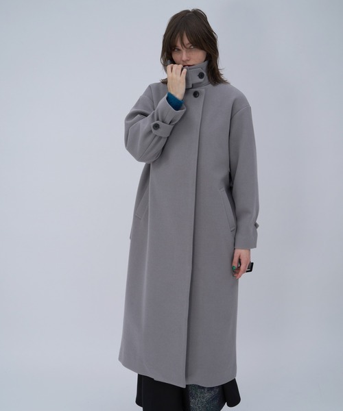 HARE 2wayコート グレー セット商品 セール】ウーリーテック2WAYスタンドロングコート(HARE)（ノーカラー