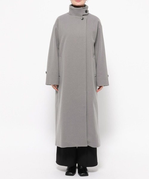 HARE(ハレ)の「ウーリーテック2WAYスタンドロングコート(HARE)(チェスターコート・レディース・グリーン/ブラック/チェック/グレー/パープル・FREE)」の16枚目の写真